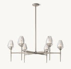 42 Inch Torchiere Crystal Arm Chandelier - Tulip