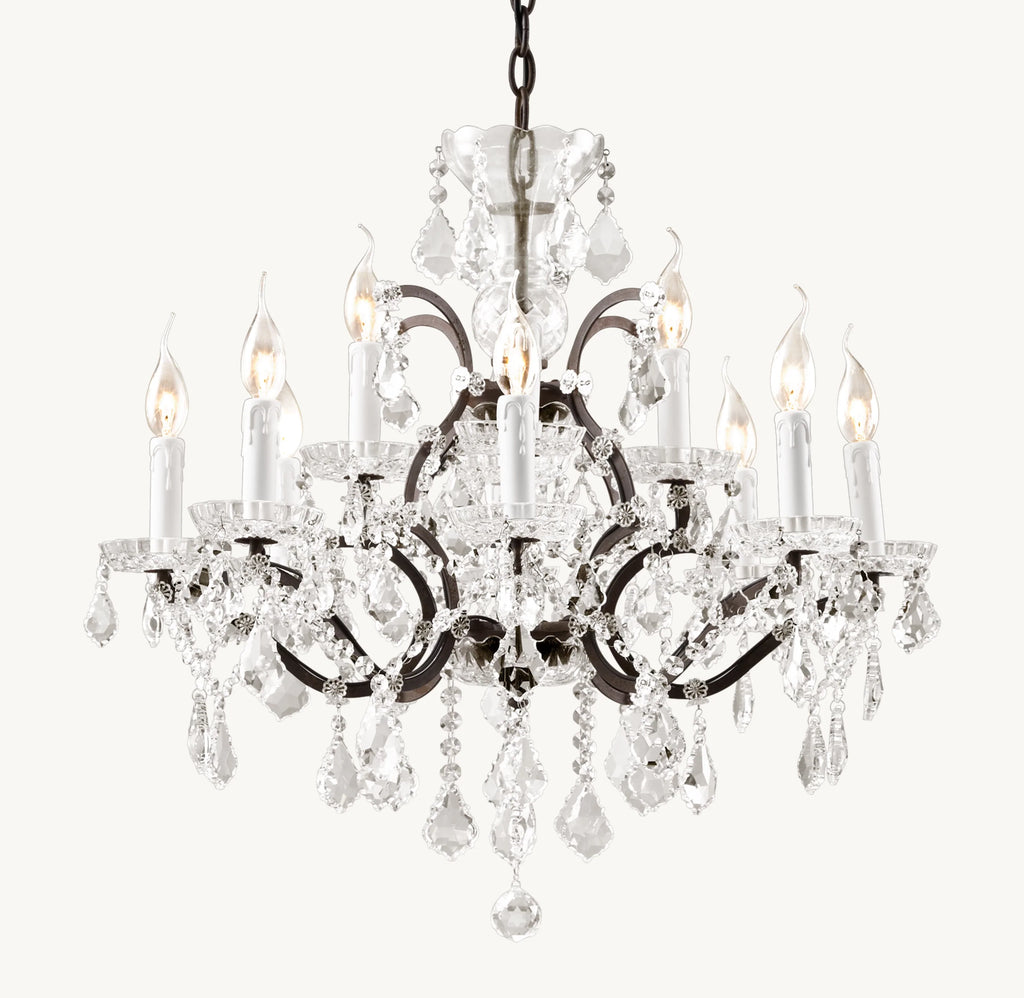 28 Inch Candelabra Crystal Chandelier - Rococo