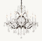 28 Inch Candelabra Crystal Chandelier - Rococo
