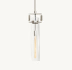 7 Inch Clear Glass Long Cylinder Pendant Light - Machinist