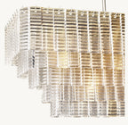 59 Inch Ribbed Clear Glass Rectangular Chandelier - Sirene