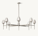 54 Inch Torchiere Crystal Arm Chandelier - Tulip