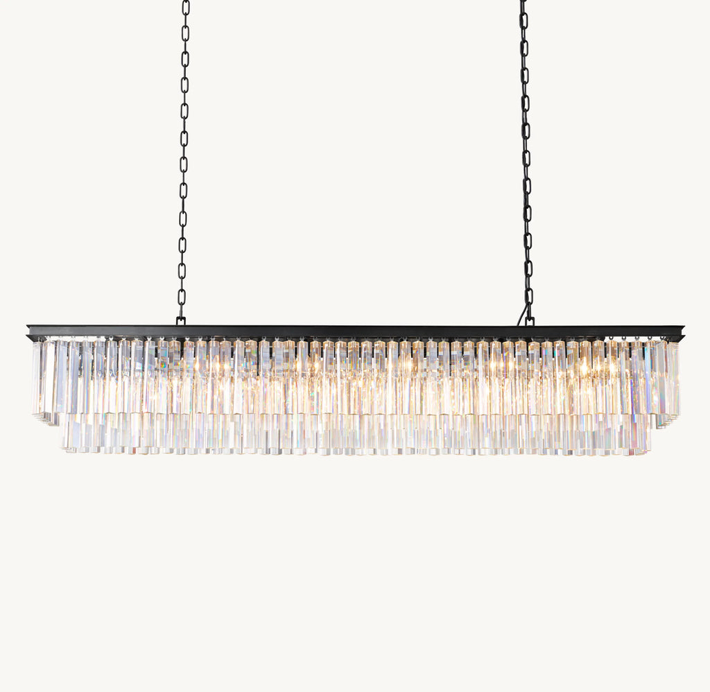 72 Inch Crystal Prism Rectangular Chandelier - Odeon