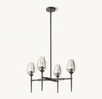 27 Inch Torchiere Crystal Arm Chandelier - Tulip