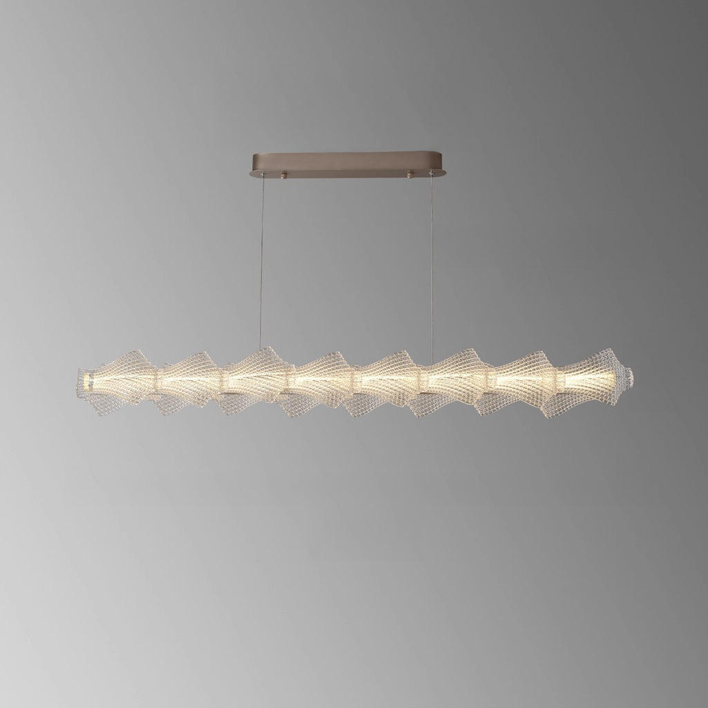 47 Inch Long LED Textured Acrylic Chandelier - Caelan