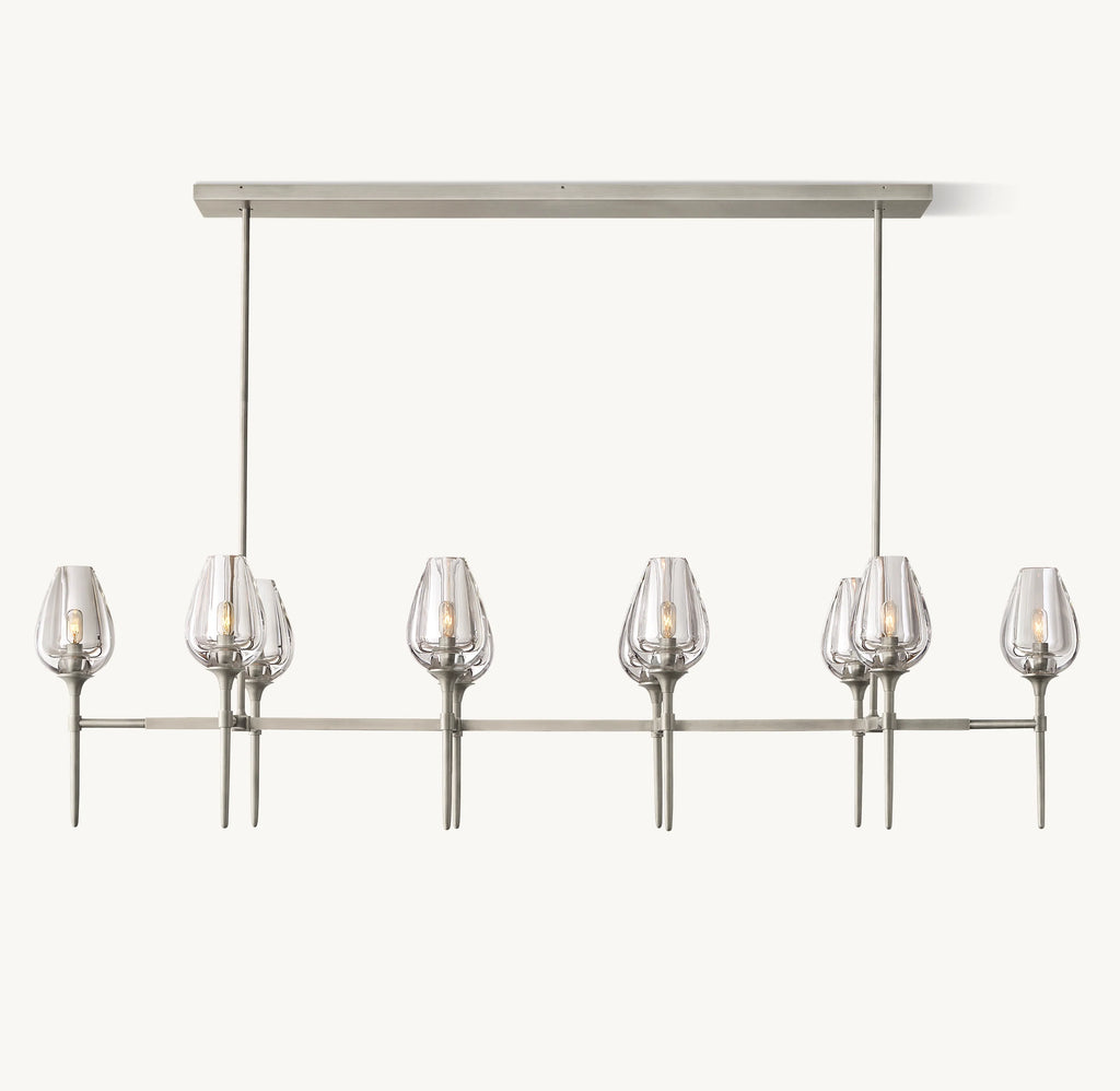 65 Inch Torchiere Crystal Linear Chandelier - Tulip
