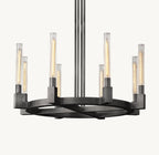 36 Inch Fluted-Glass Candlestick Round Chandelier - Cannele