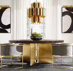 24 Inch Mid Century Modern Brass Chandelier - Cathedral
