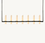 54 Inch Cylindrical Milk Glass Linear Chandelier - Ravelle