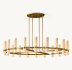 60 Inch Cylindrical Milk Glass Round Chandelier - Ravelle