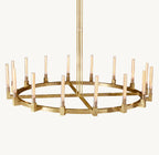 60 Inch Fluted-Glass Candlestick Round Chandelier - Cannele