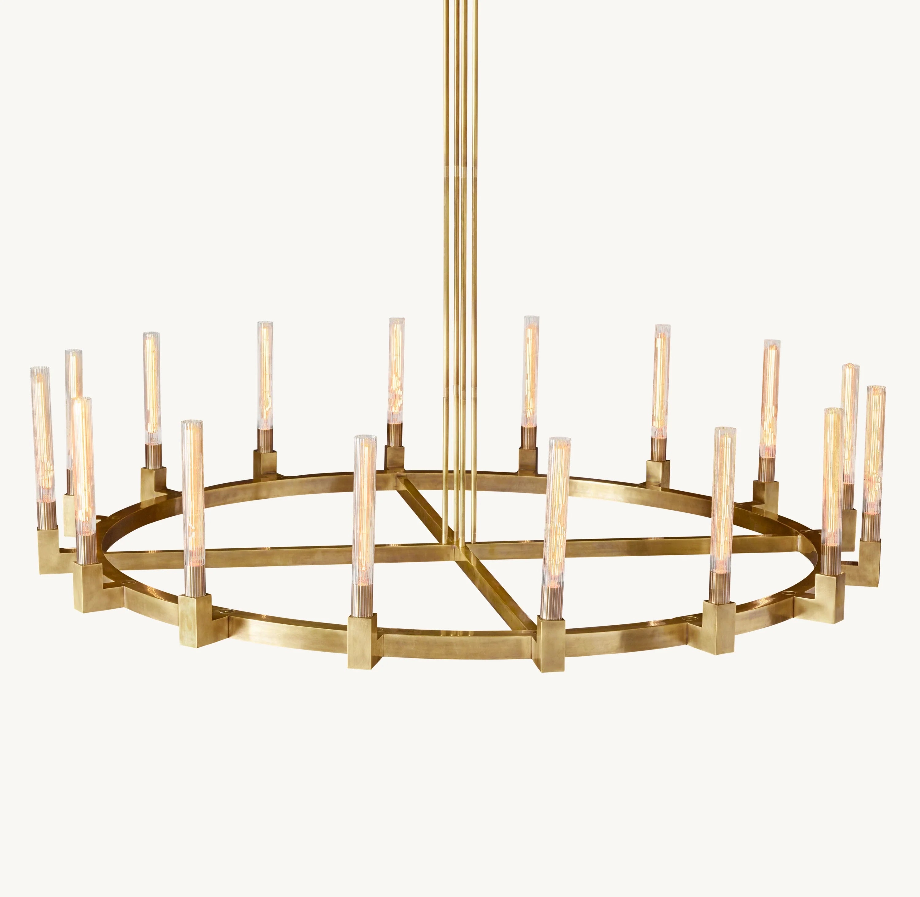 60 Inch Fluted-Glass Candlestick Round Chandelier - Cannele