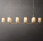 72 Inch Shaded Hammered Metal Linear Chandelier – Wright