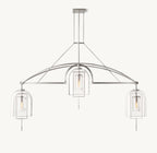 61 Inch Bell Glass Linear Chandelier - Fulcrum