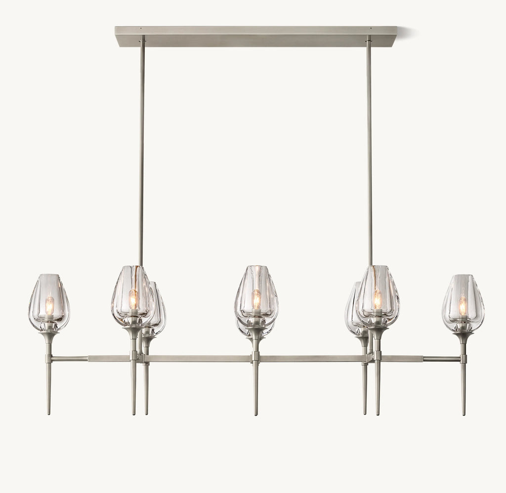 52 Inch Torchiere Crystal Linear Chandelier - Tulip