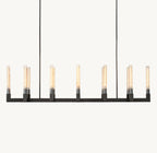 67 Inch Fluted-Glass Candlestick Linear Chandelier - Cannele