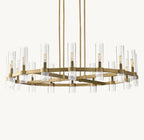 48 Inch Cylindrical Glass Candle Round Chandelier - Ravelle