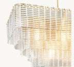 59 Inch Ribbed Clear Glass Rectangular Chandelier - Sirene
