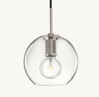 8 Inch Globe Glass Pendant Light - Utilitaire