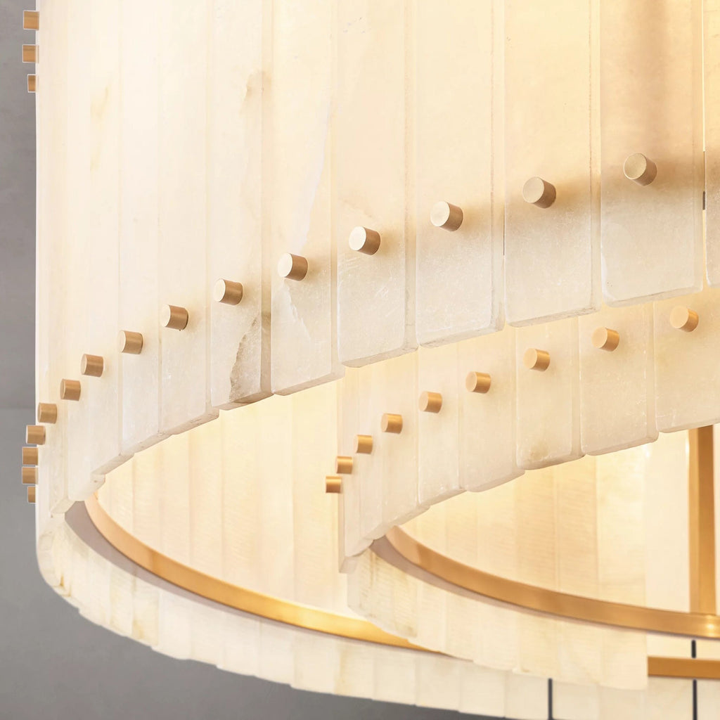37 Inch Alabaster Round Chandelier - San Marco