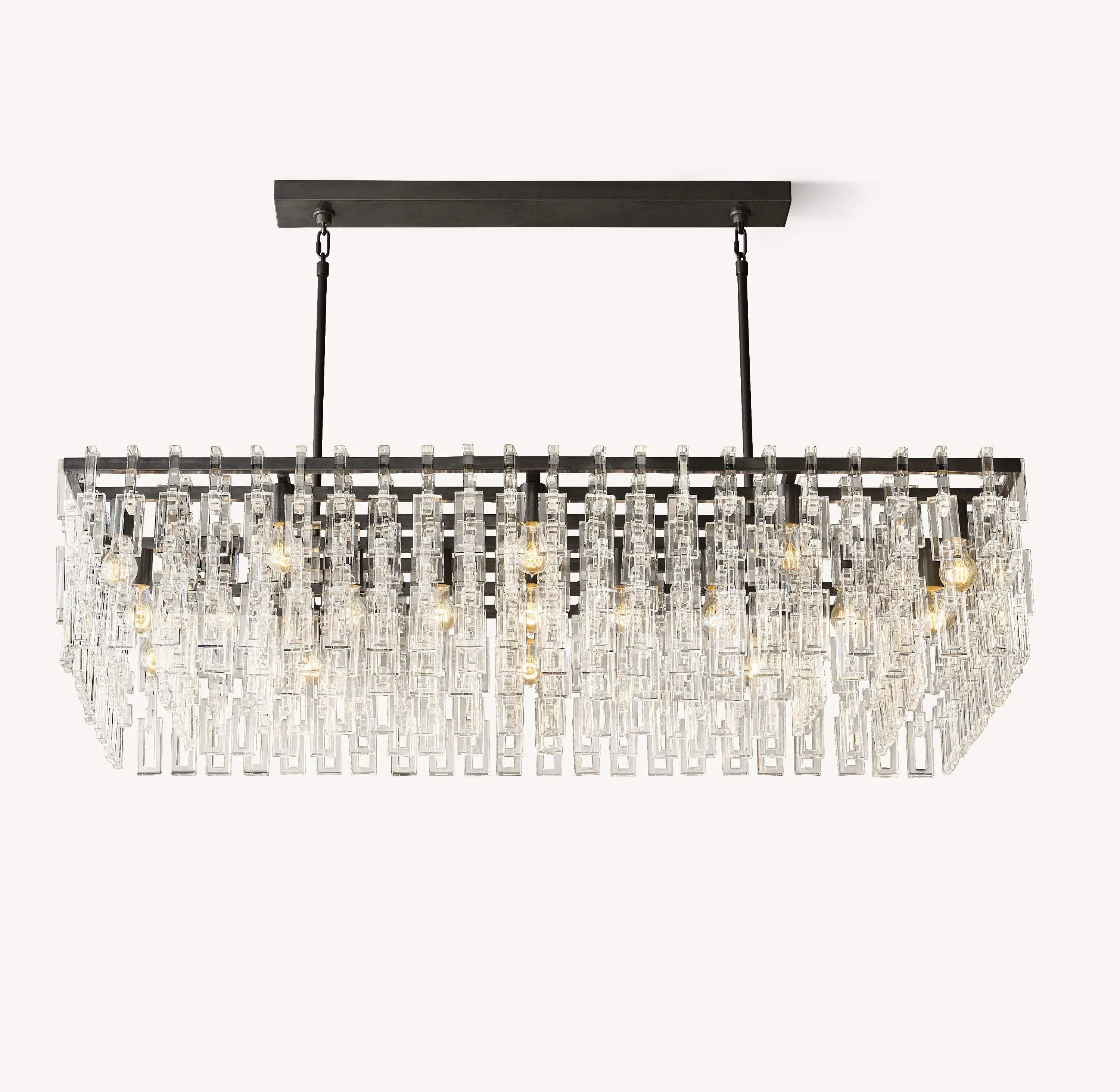 60 Inch Chain Crystal Rectangular Chandelier - Marignan