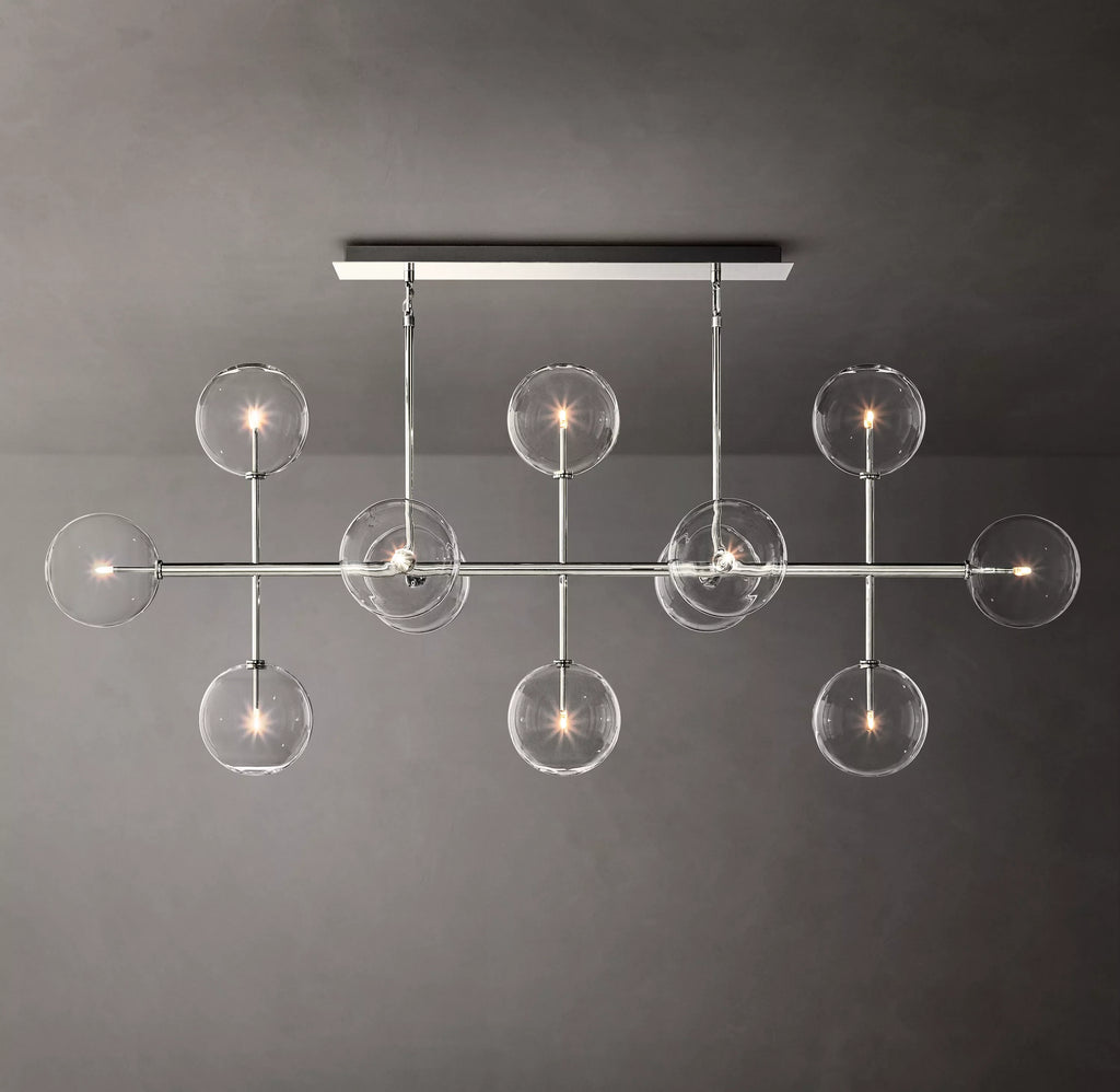 58 Inch Linear Sputnik Globe Glass Chandelier - Mobile
