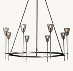 46 Inch Torch Round Chandelier - Verre