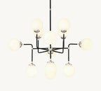 42 Inch Milk Glass Sputnik Globe Chandelier - Bistro