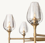 42 Inch Torchiere Crystal Arm Chandelier - Tulip