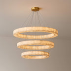 60 Inch Lueur Three-Tier Alabaster Chandelier - Rivage
