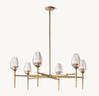 42 Inch Torchiere Crystal Arm Chandelier - Tulip