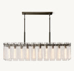 60 Inch Textured Glass Rectangular Chandelier - Calamette