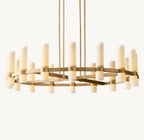 48 Inch Cylindrical Milk Glass Round Chandelier - Ravelle