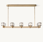 54 Inch Crystal Double Linear Candle Chandelier - Demaret