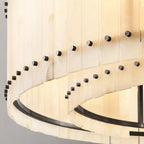 48 Inch Alabaster Two-Tier Chandelier - San Marco