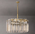 36 Inch Textured Glass Round Chandelier - Calamette