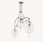 61 Inch Bell Glass Linear Chandelier - Fulcrum