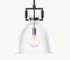 18 Inch Clear Glass Dome Pendant Light - Machinist