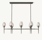 52 Inch Torchiere Crystal Linear Chandelier - Tulip