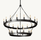 38 Inch Vintage Filament Tubular Candle Tiered Chandelier - Camino