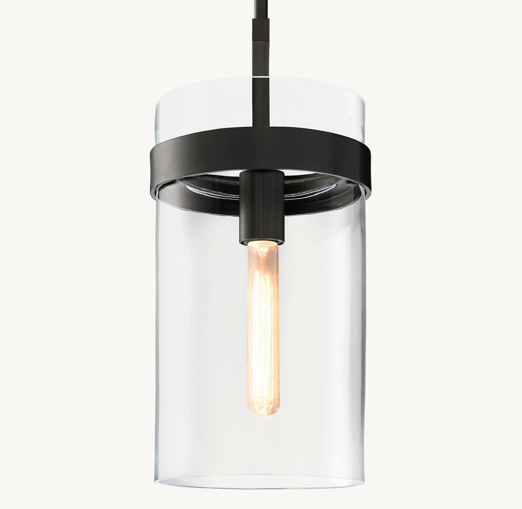 8 Inch Cylindrical Glass Pendant Light - Ravelle
