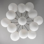 62 Inch Alabaster Globe Spider Chandelier - Cirque