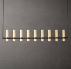 69 Inch Cylindrical Milk Glass Linear Chandelier - Ravelle