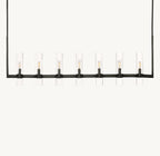 54 Inch Cylindrical Glass Candle Linear Chandelier - Ravelle
