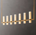 54 Inch Cylindrical Milk Glass Linear Chandelier - Ravelle