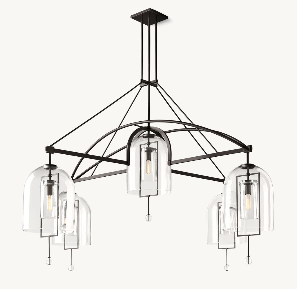 61 Inch Bell Glass Chandelier - Fulcrum