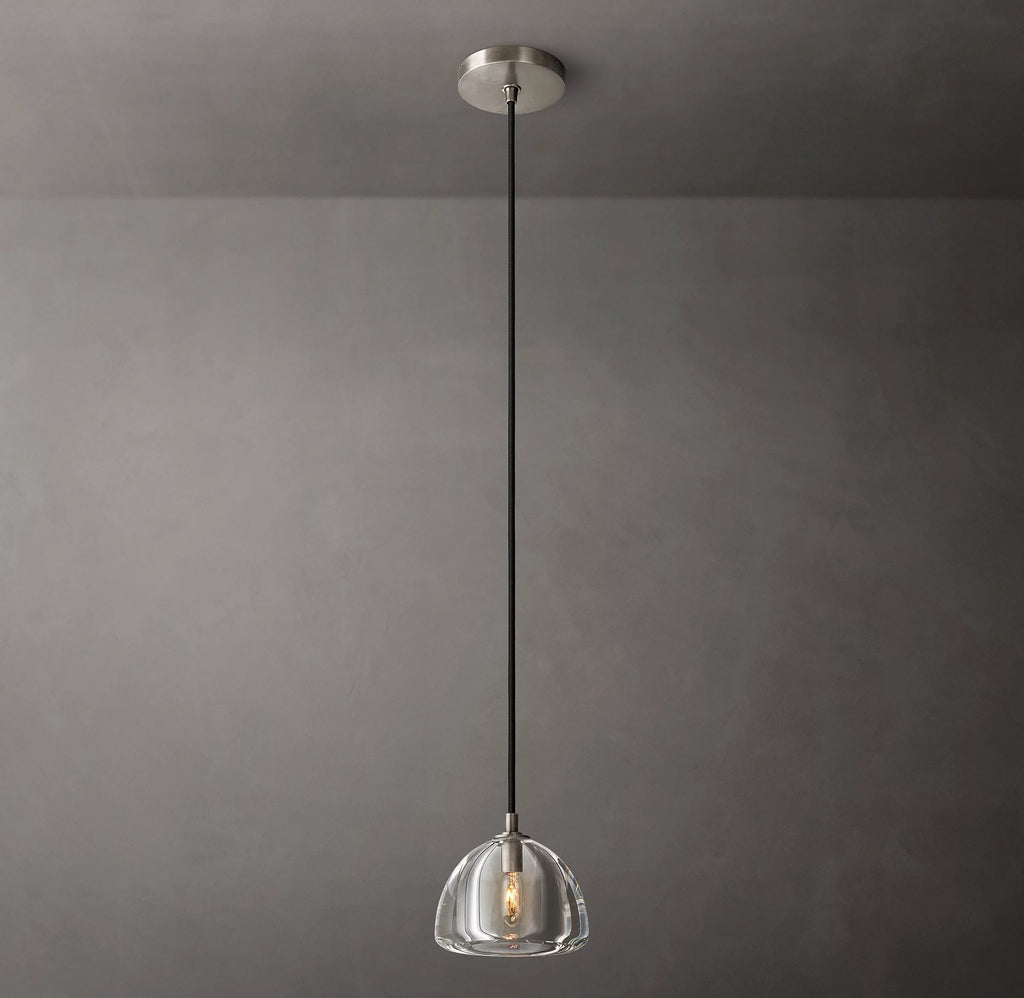 7 Inch Crystal Pendant Light - Hemisphere
