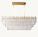 59 Inch Ribbed Clear Glass Rectangular Chandelier - Sirene