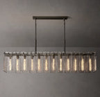 72 Inch Textured Glass Rectangular Chandelier - Calamette