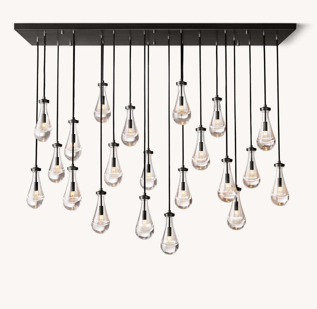 72 Inch Raindrop Linear Chandelier – Ava